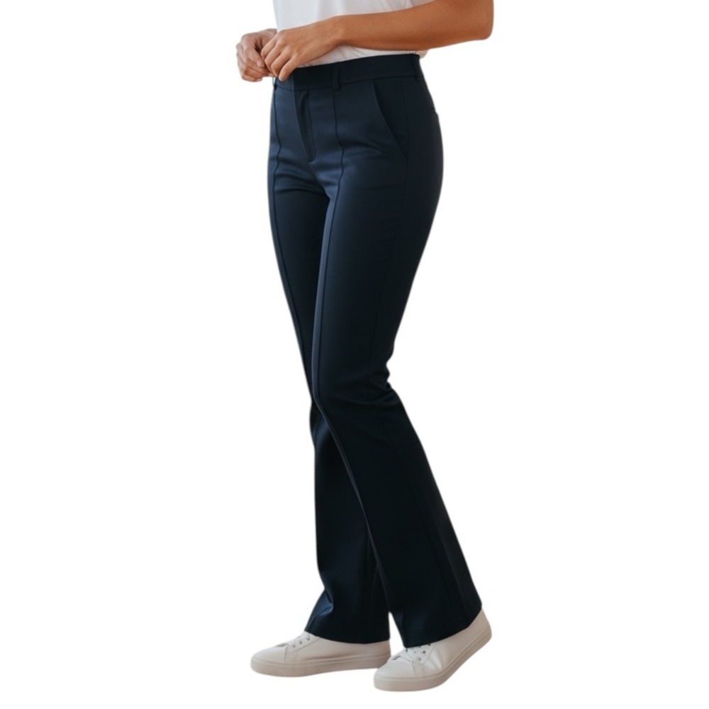 Club Monaco Women's Dark Blue Trousers Pants Sz 4 Straight Mid Rise Stretchy